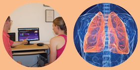 Biofeedback and human lungs in 2 circles